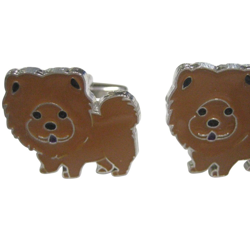 Brown Toned Chow Chow Dog Cufflinks